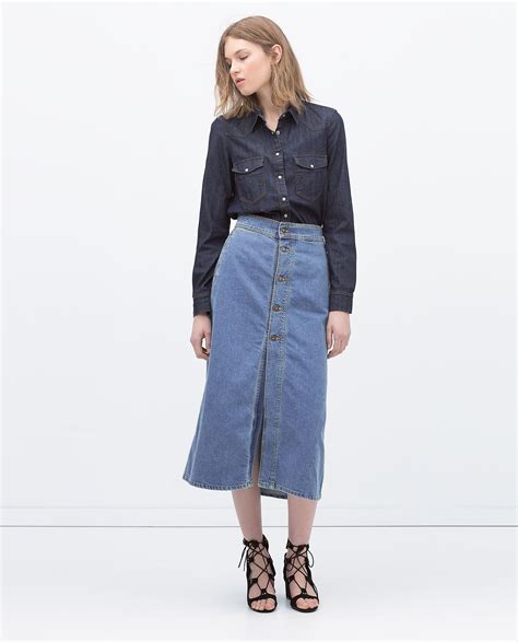 zara skirt white|zara long denim skirt.